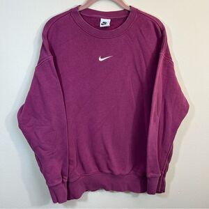 Nike Women’s Magenta Pink Center Swoosh Crewneck Sweatshirt Small